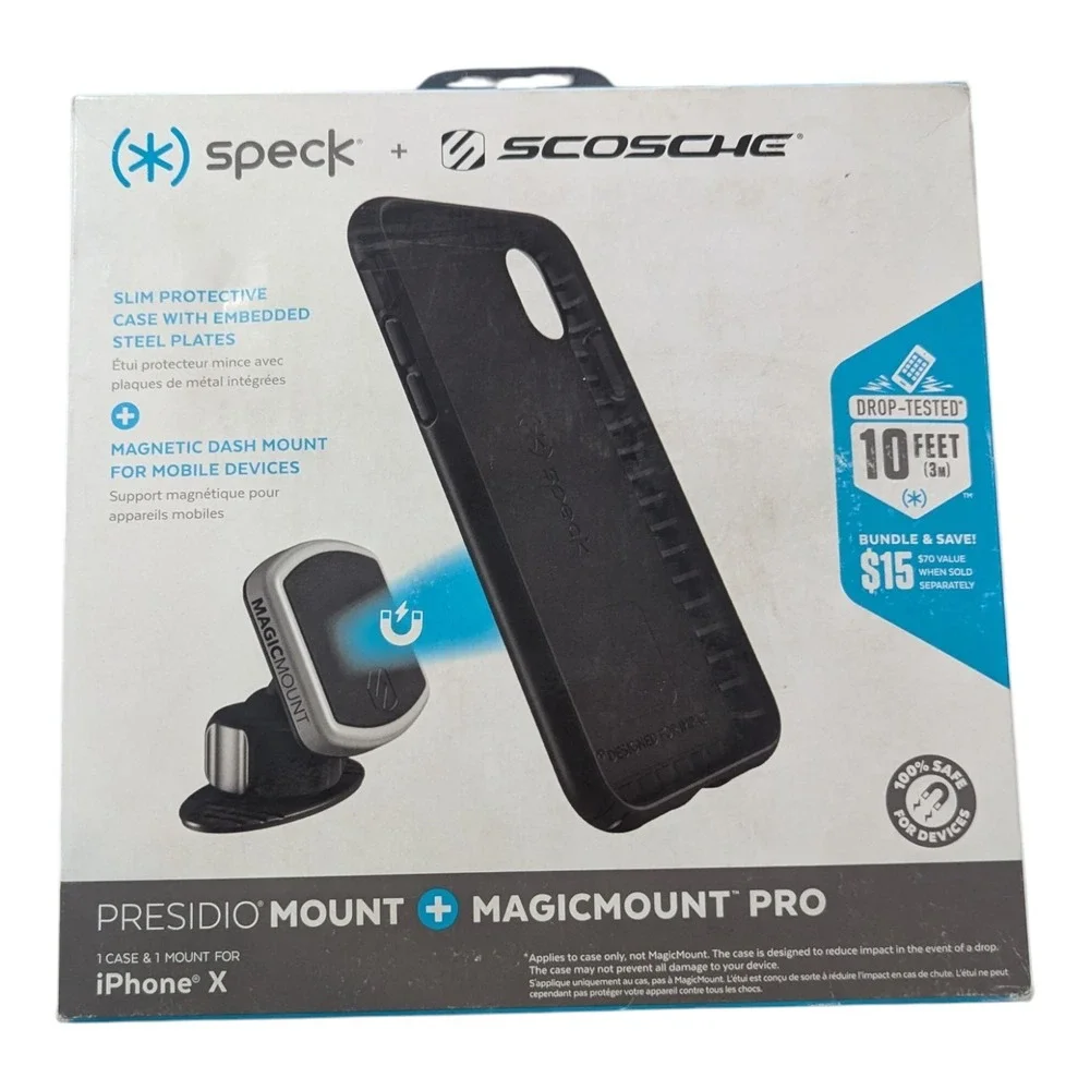P3-N Speck Presidio Mount + Magic Mount‎ Dash - iPhone X (Case + Mount) Black